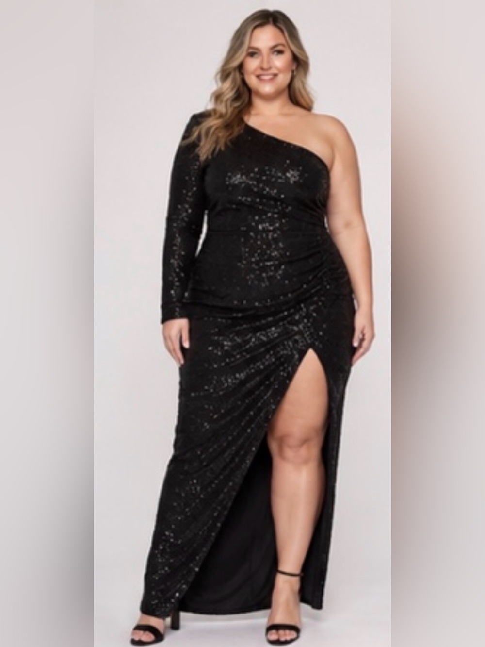 Black Sequin Off-Shoulder Women's Maxi Dress: And The Winner Is